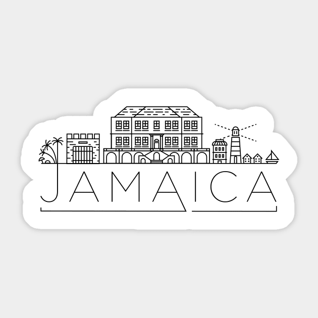 Jamaica Minimal Skyline Sticker by kursatunsal